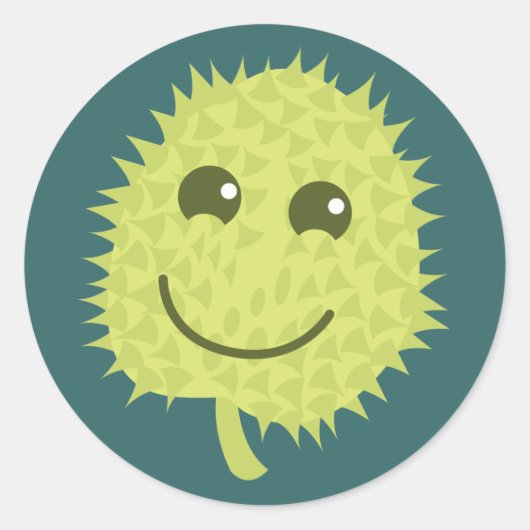 Sticker Rond Joyeux fruit durian (Devant)