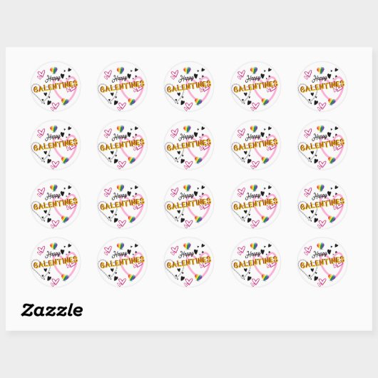 Sticker Rond Joyeux Galentines (Feuille)
