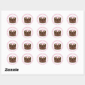 Sticker Rond Joyeux gâteau au chocolat kawaii anniversaire (Feuille)