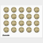 Sticker Rond Joyeux gâteau d'anniversaire (Feuille)