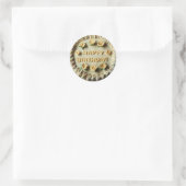 Sticker Rond Joyeux gâteau d'anniversaire (Sac)