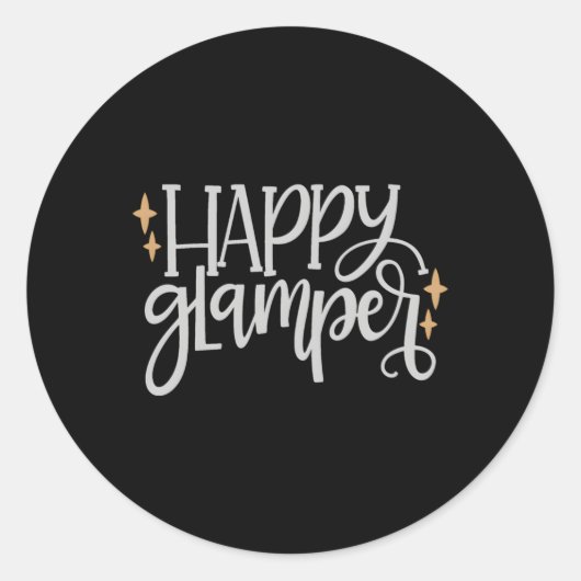 Sticker Rond Joyeux Glamper (Devant)
