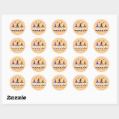 Sticker Rond Joyeux Gnomes d'Halloween violet orange (Feuille)