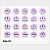 Sticker Rond Joyeux Gnomes d'Halloween violet orange (Feuille)