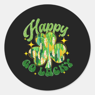 Sticker Rond Joyeux Go Lucky Jour de la Saint Patrick Femmes Ho