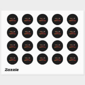 Sticker Rond Joyeux Hallothanksmas Heartbeat Fall Thanksgiving (Feuille)