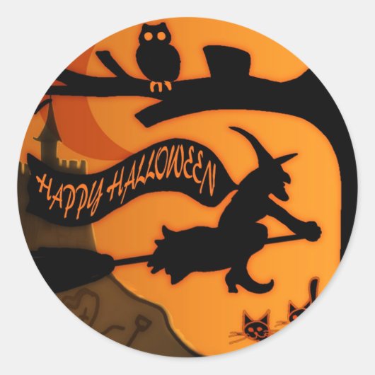 Sticker Rond Joyeux Halloween (Devant)