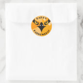 Sticker Rond Joyeux Halloween Black Orange (Sac)