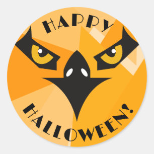 Sticker Rond Joyeux Halloween Black Orange