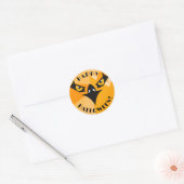 Sticker Rond Joyeux Halloween Black Orange (Enveloppe)