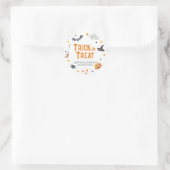 Sticker Rond Joyeux Halloween, BOO, Trick ou Treat (Sac)