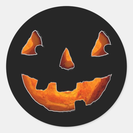 Sticker Rond Joyeux Halloween Citrouille (Devant)
