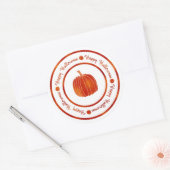 Sticker Rond Joyeux Halloween & Citrouille Orange Shine Glam te (Enveloppe)