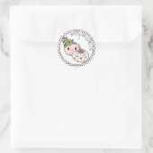 Sticker Rond Joyeux Halloween | Citrouille rose et Pois (Sac)
