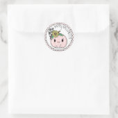 Sticker Rond Joyeux Halloween | Citrouille rose et Pois (Sac)