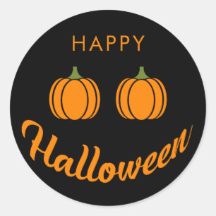 Sticker Rond Joyeux Halloween Citrouilles Mignonnes Fête de Fam