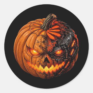 Sticker Rond Joyeux Halloween de l'IA