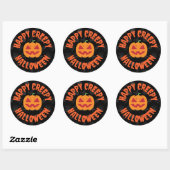 Sticker Rond Joyeux Halloween déplaisant (Feuille)