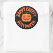 Sticker Rond Joyeux Halloween déplaisant (Sac)
