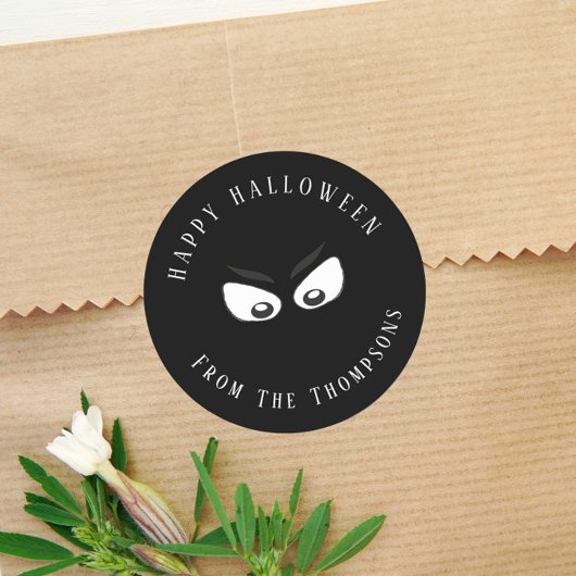 Sticker Rond Joyeux Halloween Éffrayant Fantôme mignon yeux Fav