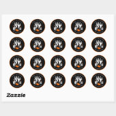 Sticker Rond Joyeux Halloween Éffrayant Spider Zombies Texte pe (Feuille)