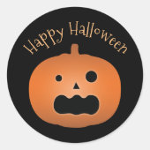 Sticker Rond Joyeux Halloween Haunted Jack-o'-lantern Citrouill (Devant)