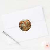 Sticker Rond Joyeux Halloween illustration colorée (Enveloppe)
