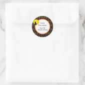 Sticker Rond Joyeux Halloween jolie sorcière bonbon Motif de ma (Sac)