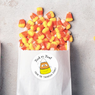 Sticker Rond Joyeux Halloween Maïs Sucré Mignon Fantaisiste