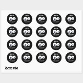Sticker Rond Joyeux Halloween mignonette oreilles Monstres Noir (Feuille)