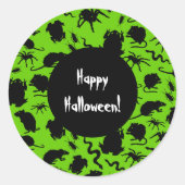 Sticker Rond Joyeux Halloween ! Noir Déplaisant Crawlies Rat Mo (Devant)