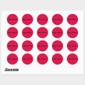 Sticker Rond Joyeux Halloween Simple Clean Solid Red (Feuille)