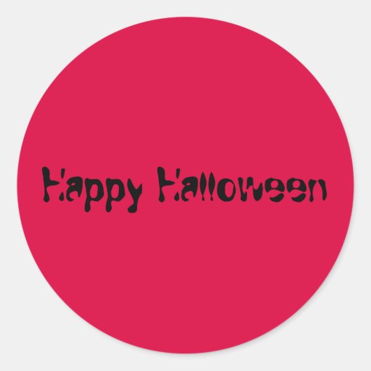 Sticker Rond Joyeux Halloween Simple Clean Solid Red (Devant)