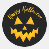 Sticker Rond Joyeux Halloween Trick ou traiter Citrouille brill (Devant)