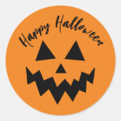 Sticker Rond Joyeux Halloween Trick ou traiter visage Citrouill (Devant)
