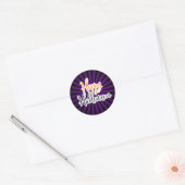 Sticker Rond Joyeux Halloween Typographie moderne violet noir (Enveloppe)