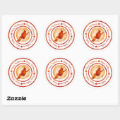 Sticker Rond Joyeux Halloween Witch Moon Orange Shine Party (Feuille)