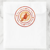 Sticker Rond Joyeux Halloween Witch Moon Orange Shine Party (Sac)