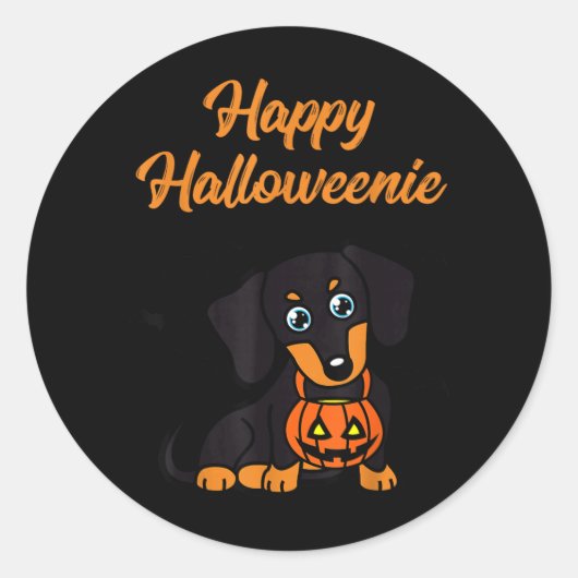 Sticker Rond Joyeux Halloweenie (Devant)