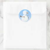 Sticker Rond Joyeux homme de neige (Sac)