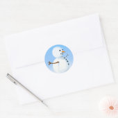 Sticker Rond Joyeux homme de neige (Enveloppe)