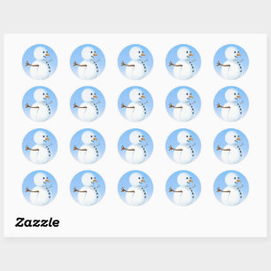 Sticker Rond Joyeux homme des neiges
