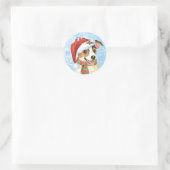 Sticker Rond Joyeux Howlidays Jack Russell Terrier (Sac)