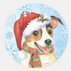Sticker Rond Joyeux Howlidays Jack Russell Terrier