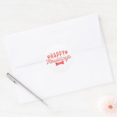 Sticker Rond Joyeux Howlidays | Vacances blanc et rouge (Enveloppe)