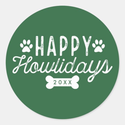 Sticker Rond Joyeux Howlidays | Vacances vertes (Devant)