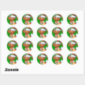 Sticker Rond Joyeux Howlidays Vizsla (Feuille)