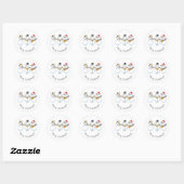 Sticker Rond Joyeux Jazzy Christmas Snowman Funny Jazzband (Feuille)