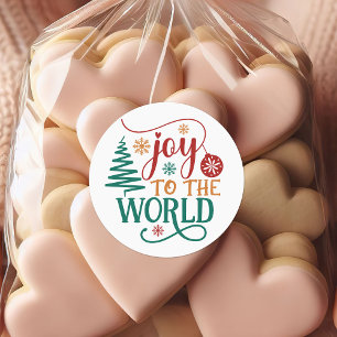 Sticker Rond Joyeux 'Joie au Monde' Noël