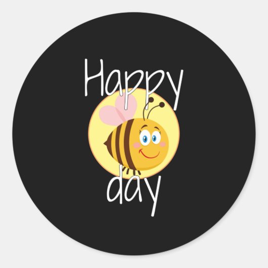 Sticker Rond Joyeux jour d'abeille (Devant)